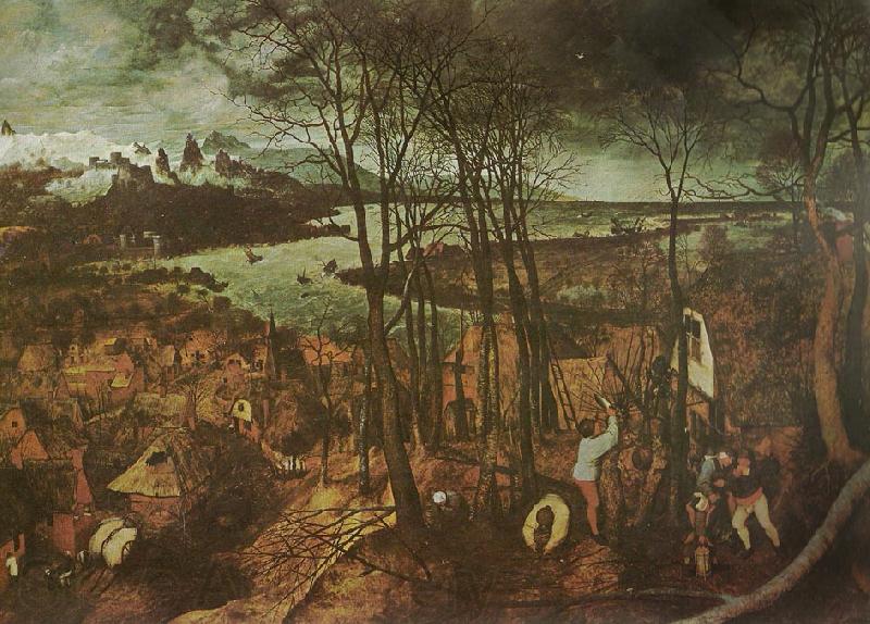 Pieter Bruegel den dystra dagen,februari Norge oil painting art
